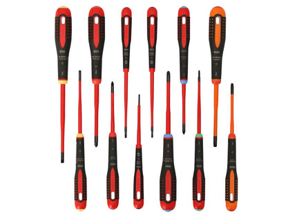 Bahco BE-9878SL ERGO Slim VDE Insulated Screwdriver Set, 12 Piece