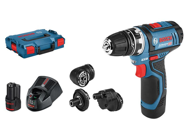 Bosch GSR 12V-15 Drill Driver with GFA12 Accessory Set 12V 2 x 2.0Ah Li-ion