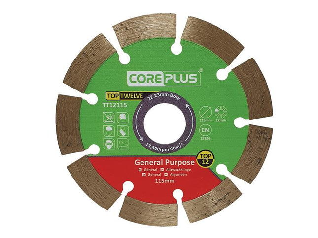 CorePlus Top Twelve General Purpose Diamond Blade 115mm