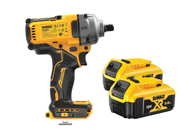 DEWALT DCF892P2T XR BL High Torque 1/2in Impact Wrench 18V 2 x 5.0Ah Li-ion