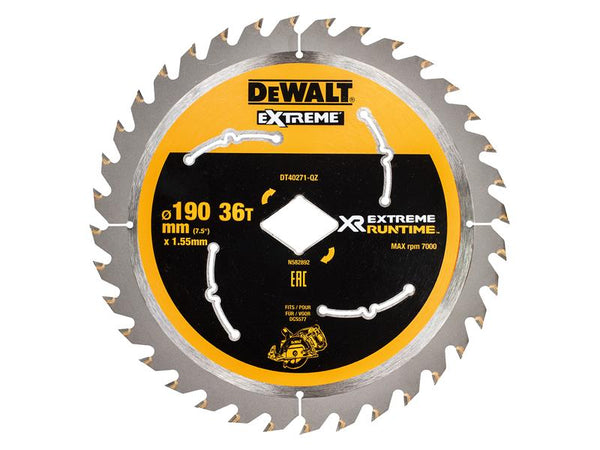 DEWALT Extreme Runtime FlexVolt Circular Saw Blade 190mm x Diamond x 36T