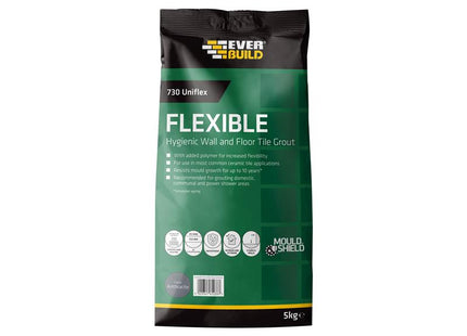 Everbuild 730 Uniflex Hygienic Tile Grout Anthracite 5kg