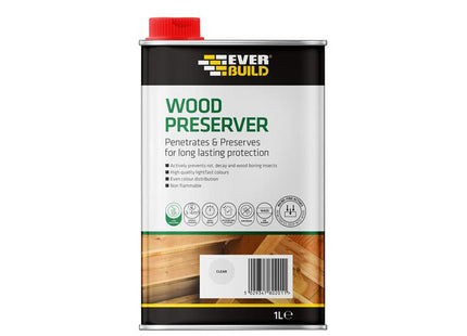 Everbuild Wood Preserver Clear 1 litre