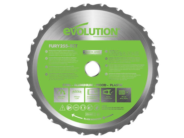 Evolution FURY¨ Multi-Purpose TCT Circular Saw Blade 255 x 25.4mm x 24T