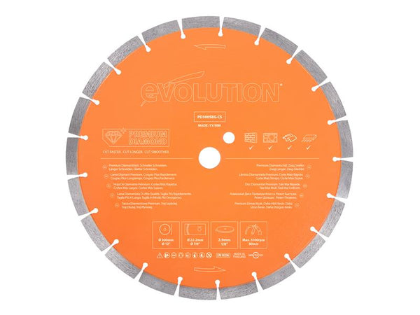 Evolution Premium Diamond Disc Cutter Blade 300 x 22.2mm