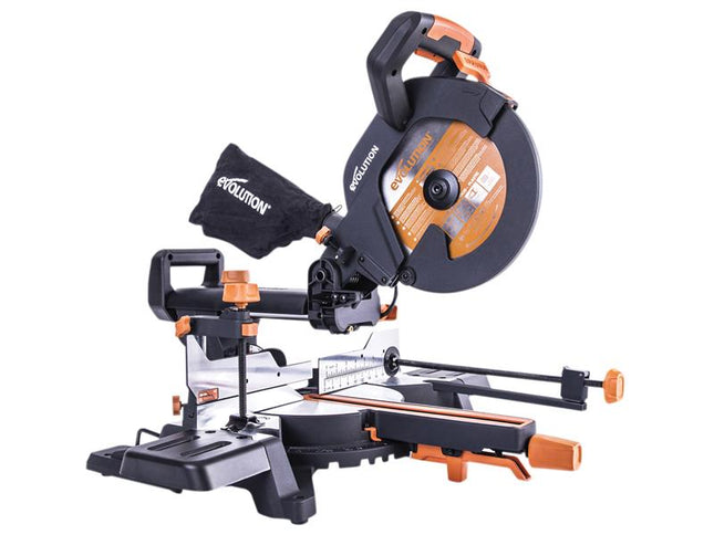 Evolution R255SMS+ Pro Multi-Material Sliding Mitre Saw 255mm 1600W 110V