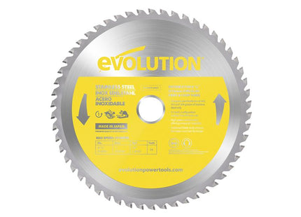 Evolution Stainless Steel Cutting Circular Saw Blade 210 x 25.4mm x 54T