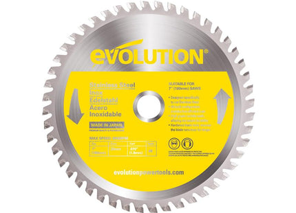 Evolution Stainless Steel Cutting Circular Saw Blade 180 x 20mm x 48T