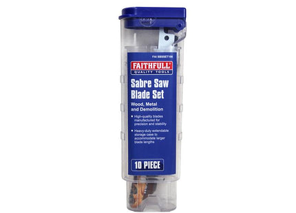 Faithfull Sabre Saw Blade Set, 10 Piece