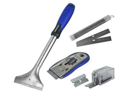 Faithfull Long Handled Scraper & Razor Blade Scraper Set