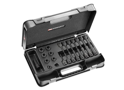 Facom 6-Point Stubby Impact Socket Set, 23 Piece
