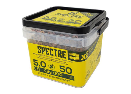 ForgeFix Spectre Pozi Compatible Wood Screw CSK ZYP 5.0 x 50mm Tub 600