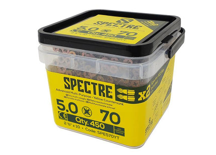 ForgeFix Spectre PZ Compatible Wood Screw CSK ZYP 5.0 x 70mm Tub 450