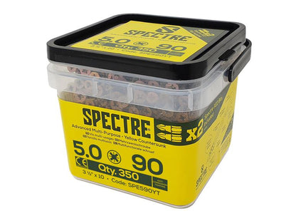 ForgeFix Spectre PZ Compatible Wood Screw CSK ZYP 5.0 x 90mm Tub 350