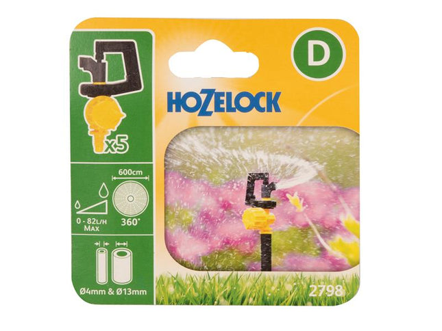 Hozelock 2798 Adjustable 360° Mini Sprinkler (Pack 5)