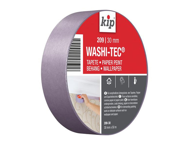 KIP 209 Premium Low Tack WASHI-TEC Masking Tape 30mm x 50m