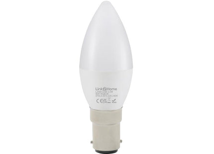Link2Home Wi-Fi LED SBC (B15) Opal Candle Dimmable Bulb, White + RGB 470 lm 5.5W