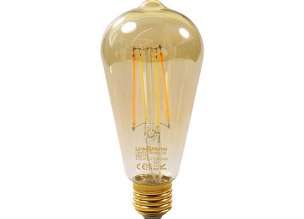 Link2Home Wi-Fi LED ES (E27) Pear Filament Dimmable Bulb, White 470 lm 4.5W