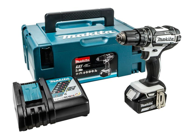 Makita DHP482T1JW LXT Black & White Combi Drill 18V 1 x 5.0Ah Li-ion