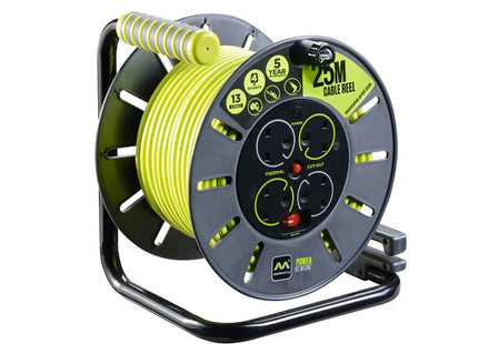 Masterplug PRO-XT Open Cable Reel 240V 13A 4-Socket 50m