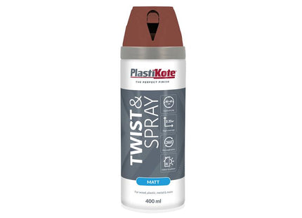 PlastiKote Twist & Spray Matt 400ml Pantile Red