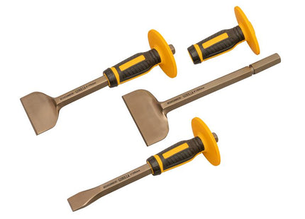Roughneck Bolster & Chisel Set with Non-Slip Guards, 3 Piece