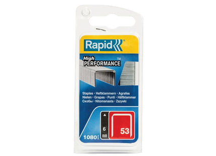 Rapid 53/6B 6mm Galvanised Staples (Pack 1080)