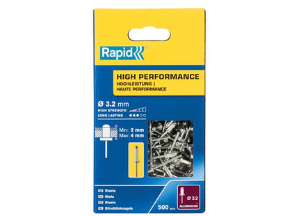 Rapid High Performance Rivets 3.2 x 8mm (Box 500)