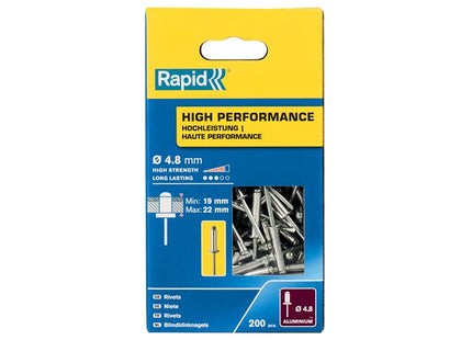 Rapid High Performance Rivets 4.8 x 25mm (Box 200)
