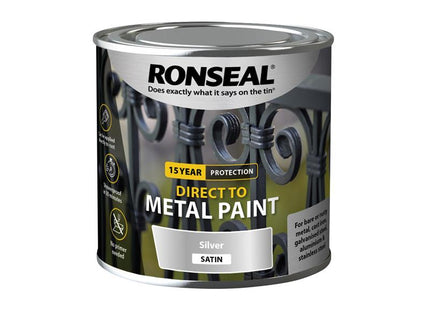 Ronseal Direct to Metal Paint Silver Satin 250ml