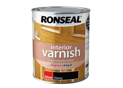 Ronseal Interior Varnish Quick Dry Gloss Ebony 750ml