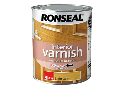 Ronseal Interior Varnish Quick Dry Gloss Light Oak Gloss 750ml