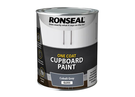 Ronseal One Coat Cupboard Paint Cobalt Grey Gloss 750ml