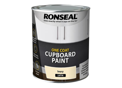 Ronseal One Coat Cupboard Paint Ivory Satin 750ml