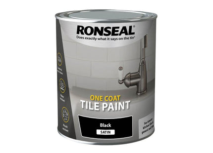 Ronseal One Coat Tile Paint Black Satin 750ml