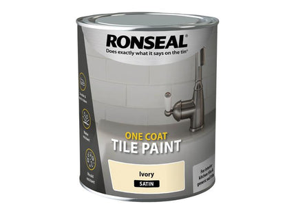 Ronseal One Coat Tile Paint Ivory Satin 750ml