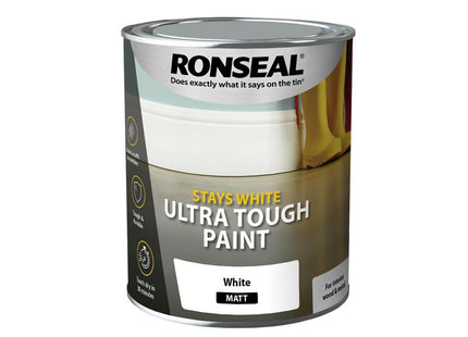 Ronseal Stays White Ultra Tough Paint Matt White 750ml