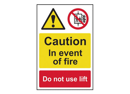 Scan Caution Event of Fire Do Not Use Lift - PVC Sign 200 x 300mm