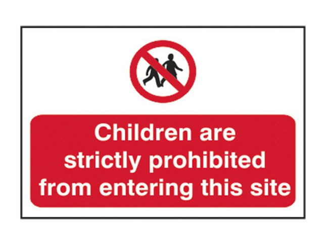 Scan Children Prohibited From Entering Site - PVC Sign 600 x 400mm