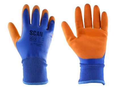 Scan Thermal Waterproof Latex Coated Gloves - M (Size 8)