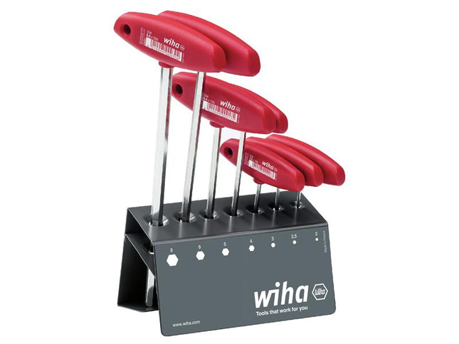 Wiha L-key with T-handle Set, 8 Piece