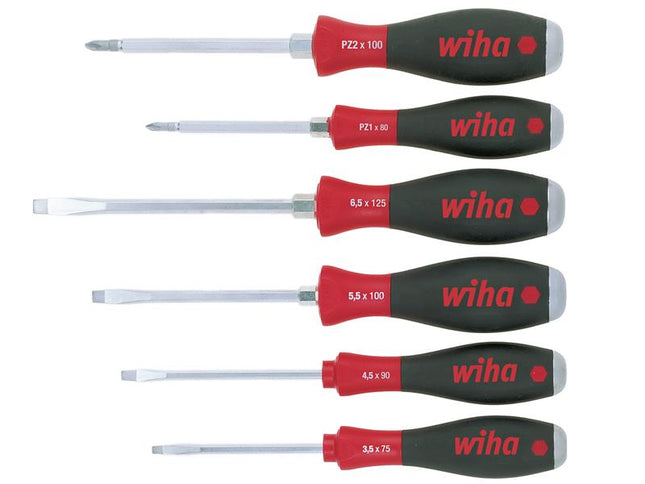 Wiha SoftFinish SL/PZ Hex Blade Screwdriver Set, 6 Piece