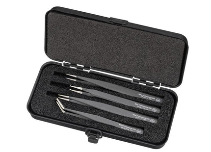 Wiha Professional ESD SMD Tweezer Set, 4 Piece