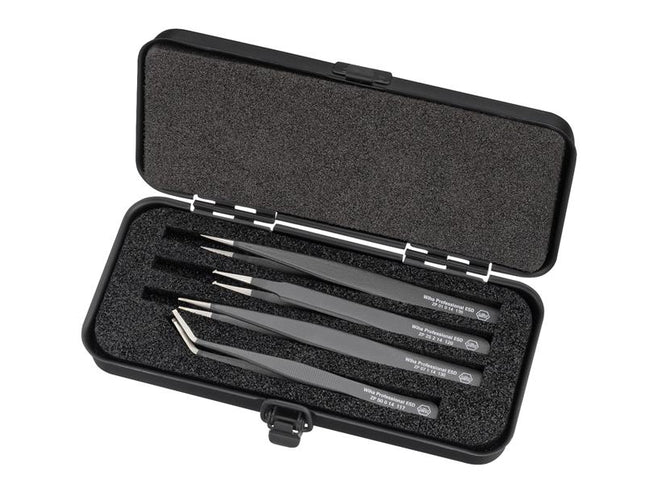 Wiha Professional ESD SMD Tweezer Set, 4 Piece