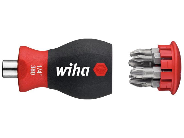 Wiha Magnetic SoftFinish Stubby Screwdriver with Bit Magazine (PH, PZ)