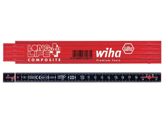 Wiha LongLife Plus Composite Folding Ruler 2m