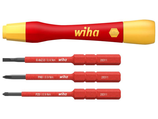 Wiha PicoFinish slimVario electric Fine Screwdriver Set, 4 Piece