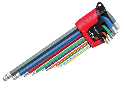 Wiha ErgoStar Colour Hex Ball End L-key Set, 9 Piece