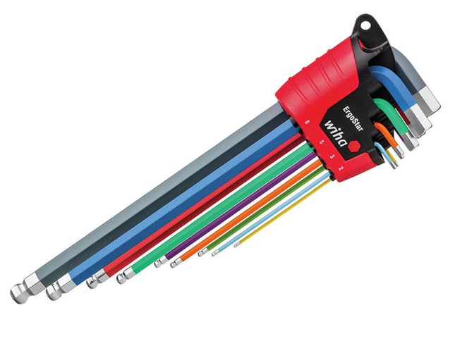 Wiha ErgoStar Colour Hex Ball End L-key Set, 9 Piece