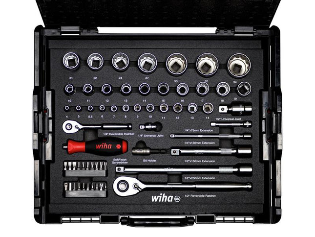 Wiha 1/4in & 1/2in Nut Driver & Bit Set, 60 Piece (inc. Case)